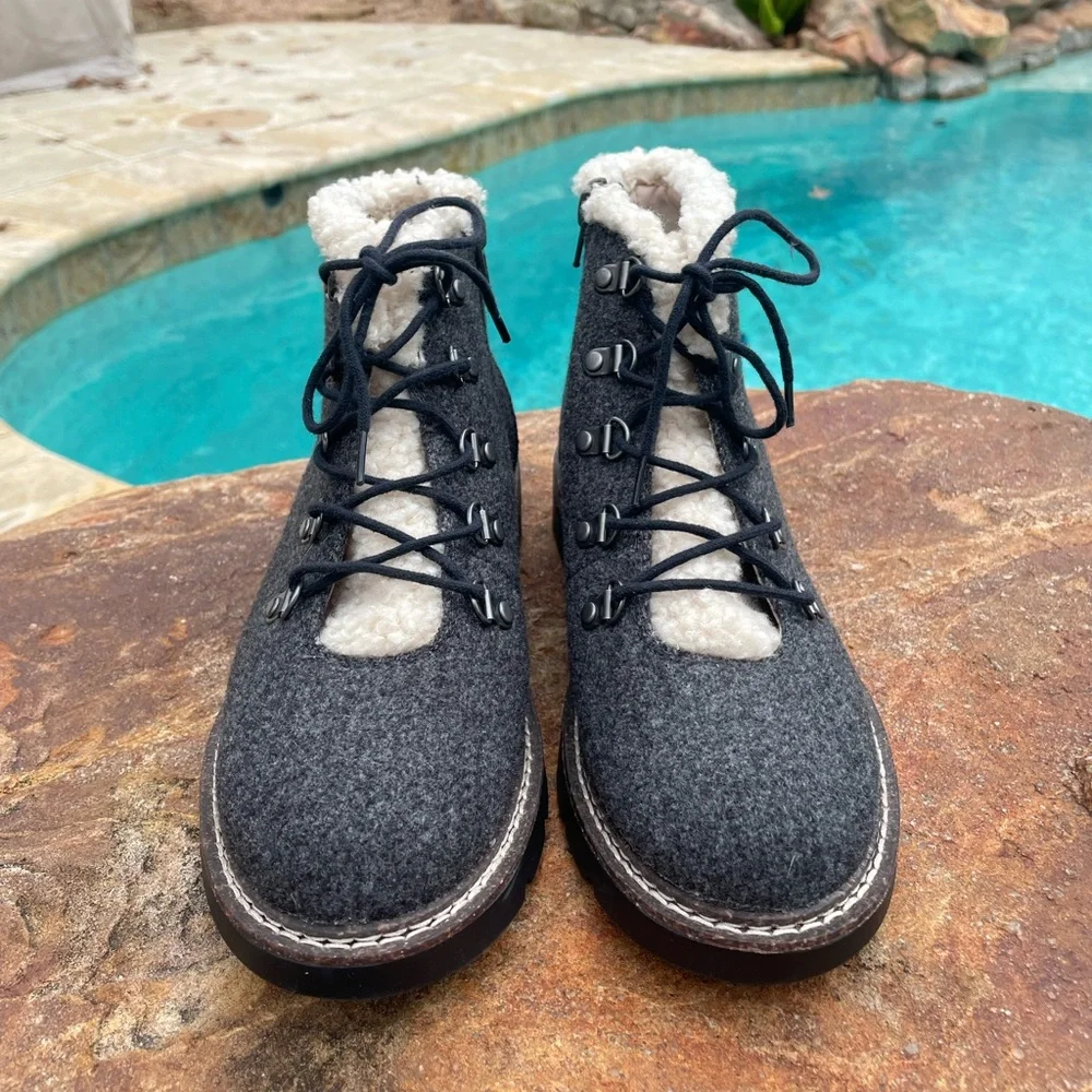 Madden NYC Women’s Hiker Wedge Lace Up Boots